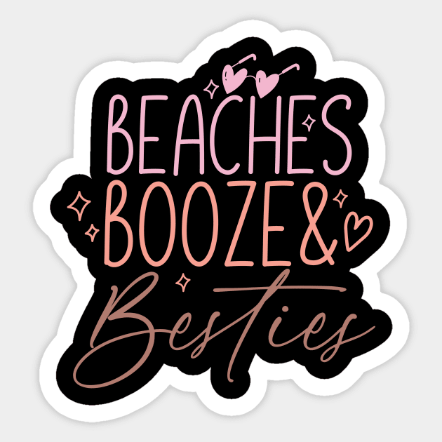 Beaches Booze Besties Sticker by MikeNotis